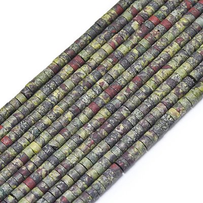 Natural Dragon Blood Jasper Beads Strands G-P575-B21-4x2mm-1