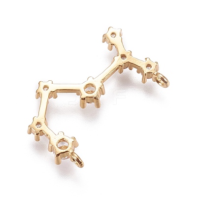 Brass Micro Pave Cubic Zirconia Pendants ZIRC-F099-20G-04-1