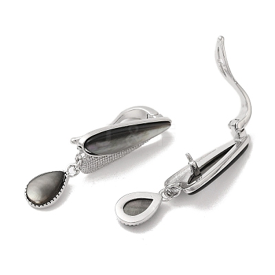 Teardrop Brass Fold Over Clasps KK-Z073-35P-02-1