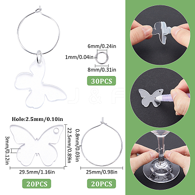 DIY Blank Wine Glass Charm Making Kit DIY-SC0023-62A-1
