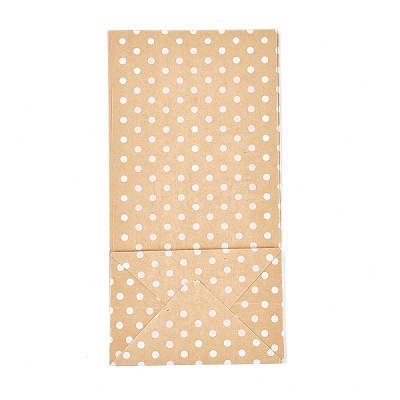 Eco-Friendly Polka Dot Pattern Kraft Paper Bags AJEW-M207-A01-01-1