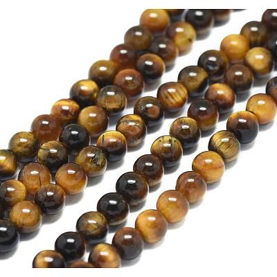 Natural Tiger Eye Beads Strands G-S259-21-4mm-1