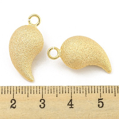 Brass Textured Pendants KK-P258-06G-1