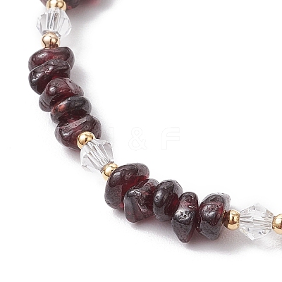Natural Garnet Chip Beaded Bracelets for Women BJEW-JB11742-05-1