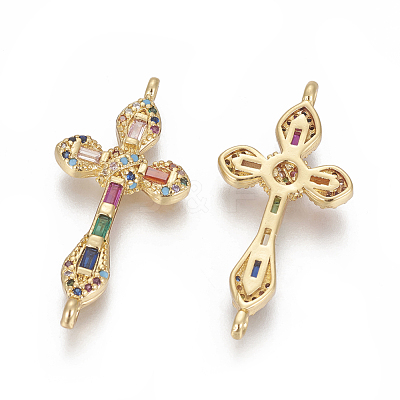 Brass Micro Pave Cubic Zirconia Links ZIRC-O034-16G-1
