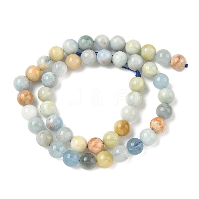Natural Aquamarine Beads Strands G-D327-A01-8mm-1