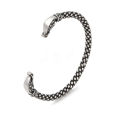 Viking 304 Stainless Steel Open Cuff Bangles for Men BJEW-U001-07E-G-1