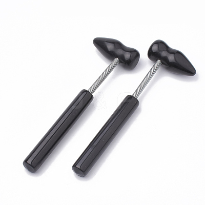 Natural Blackstone  Hand Massage Sticks DJEW-N002-01A-1