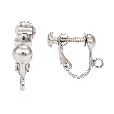 Brass Clip-on Earring Findingsfor non-pierced Ears X-EC143-NF-1