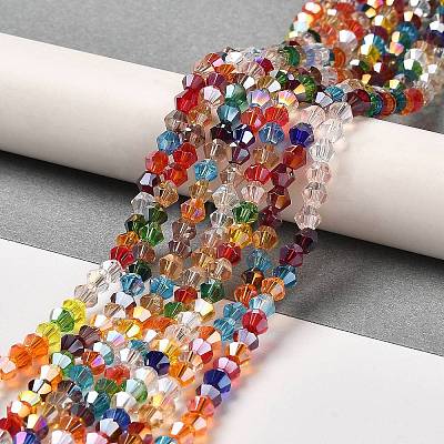 Transparent Electroplate Glass Beads Strands GLAA-F029-2mm-A29-1