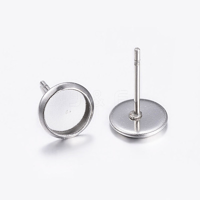 Tarnish Resistant 304 Stainless Steel Stud Earring Settings A-STAS-K131-A-01P-1