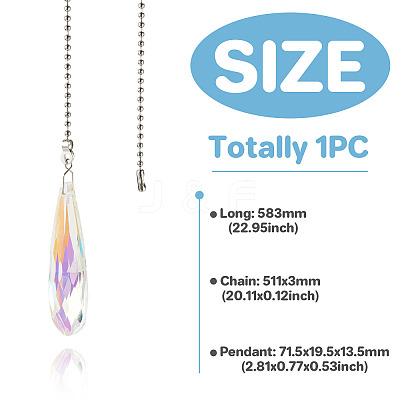 1Pc Glass Ceiling Fan Pull Chain Extenders HJEW-TADJ0001-05C-1