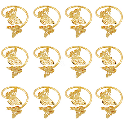 Butterfly Iron Napkin Rings AJEW-WH20070-109G-1