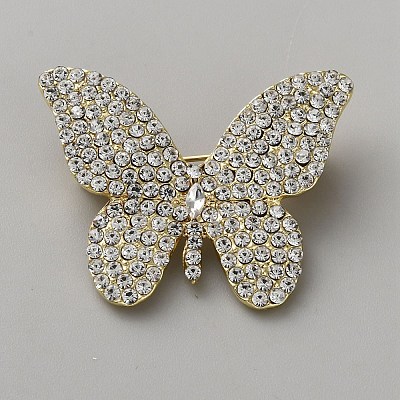 Butterfly Alloy Brooches for Backpack Clothes JEWB-WH0051-002LG-1