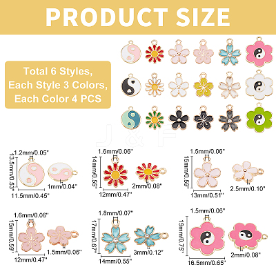 72Pcs 18 Style Alloy Enamel Charms ENAM-PH0001-91-1