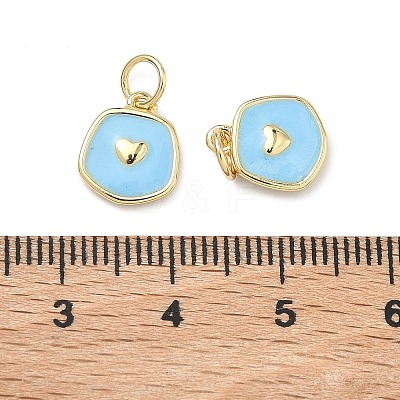 Brass Enamel Pendants KK-C251-36G-02-1