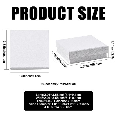 10Pcs 5 Styles Texture Paper Jewelry Gift Boxes OBOX-FS0001-01A-1