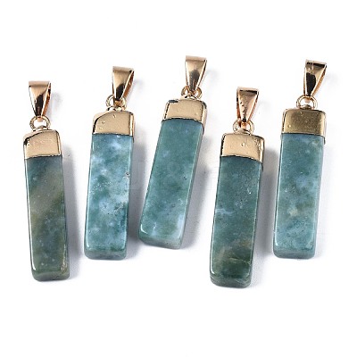 Natural Moss Agate Pendants G-S359-313A-1