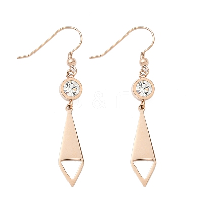 304 Stainless Steel Tie Dangle Earrings EJEW-Z129-19RG-1