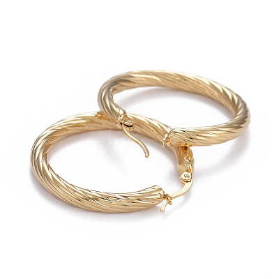 304 Stainless Steel Hoop Earrings EJEW-L232-034A-G-1
