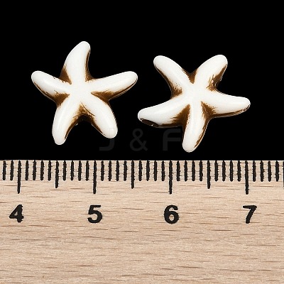 Ocean Theme Spray Painted Opaque Acrylic Beads ACRP-F003-02H-1