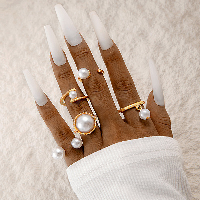 5Pcs Alloy Finger Rings Sets WG7802C-38-1