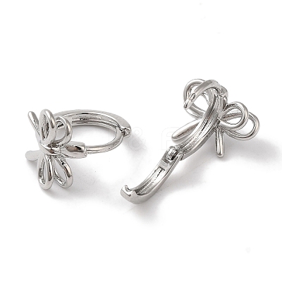 Bowknot Brass Hoop Earrings for Women EJEW-U008-13P-1