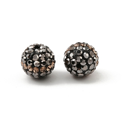Round Grade A Rhinestone Clay Pave Beads RB-O027-02-1