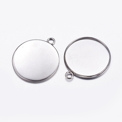 Tarnish Resistant 304 Stainless Steel Pendant Cabochon Settings LS-STAS-K146-054-25mm-1