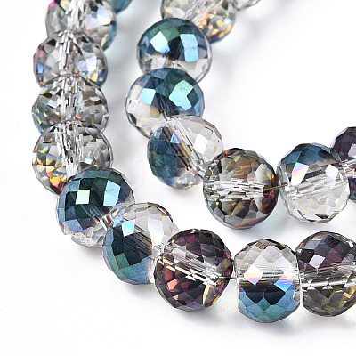 Electroplated Glass Beads Strands EGLA-Q092-8mm-A01-1