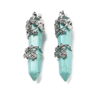 Synthetic Turquoise Big Pointed Pendants G-A172-16I-1