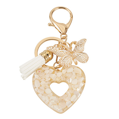 Heart with Butterfly Resin Keychains KEYC-TADJ0001-01D-1