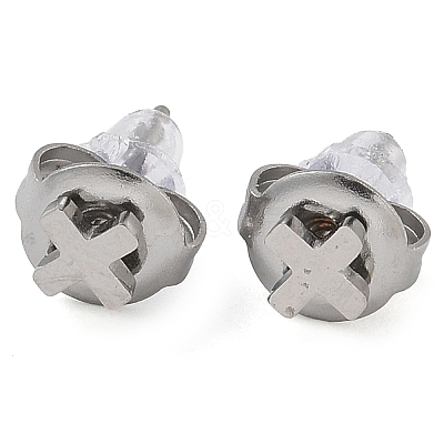 304 Stainless Steel Stud Earrings for Women EJEW-B109-04B-P-1