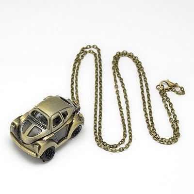 Alloy Car Pendant Necklace Quartz Pocket Watch X-WACH-N011-05-1