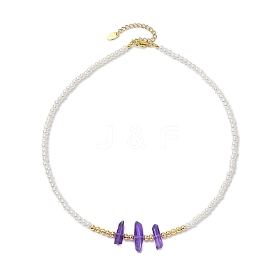 ABS Plastic Imitation Pearl Beaded Necklaces NJEW-JN04859-03-1