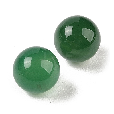 Natural Green Onyx Agate No Hole Sphere Beads G-K353-04B-27-1
