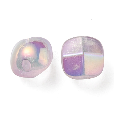 UV Plating Luminous Transparent Acrylic Beads OACR-P010-01D-1
