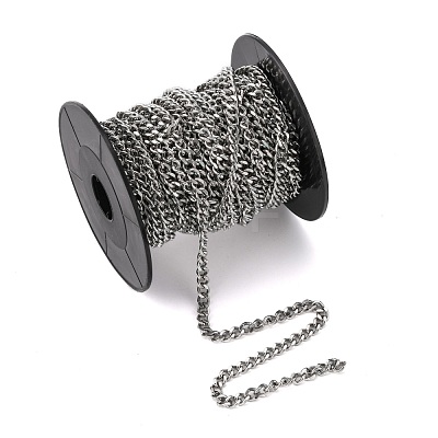 Tarnish Resistant 304 Stainless Steel Twist Chains CHS-K001-19-4.5mm-1