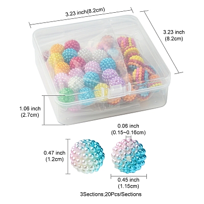 3 Styles ABS Plastic Beads KY-FS0001-24-1