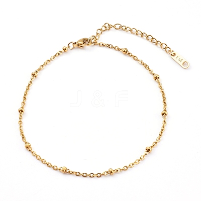 304 Stainless Steel Satellite Chain Anklets X-AJEW-AN00393-1