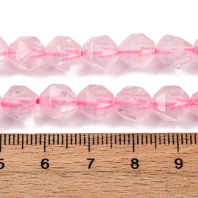 Faceted Natural Rose Quartz Gemstone Bead Strands G-J331-02-8mm-1