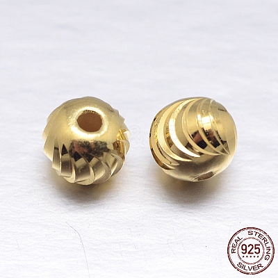 Fancy Cut Round 925 Sterling Silver Spacers Beads STER-M103-07-6mm-G-1