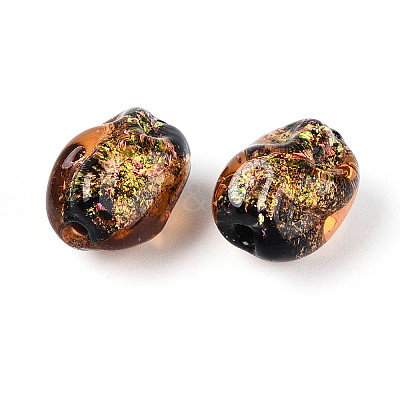 Handmade Foil Lampwork Beads Strands FOIL-T008-07E-1