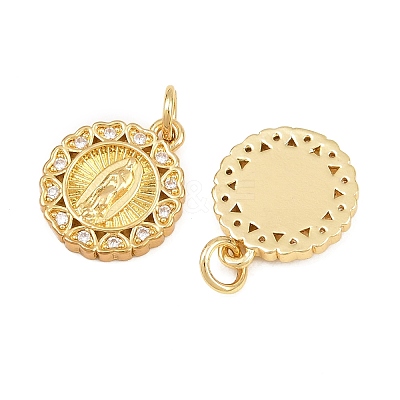 Religion Brass Micro Pave Clear Cubic Zirconia Pendants CU-CBA9482-01G-08-1