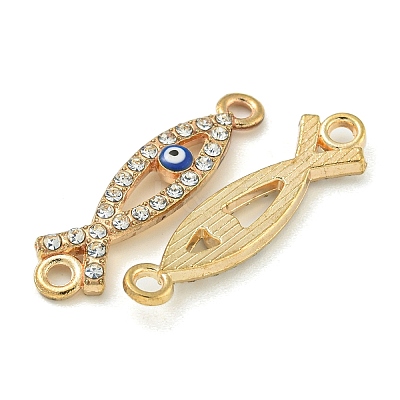 Alloy Blue Enamel Evil Eye Connector Charms ENAM-S003-03A-1