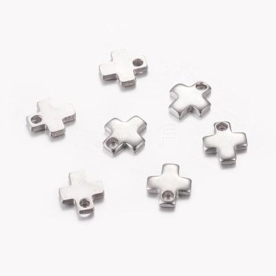 Tarnish Resistant Original Color Stamping Blank Tag Tiny Cross Charms X-STAS-Q072-1