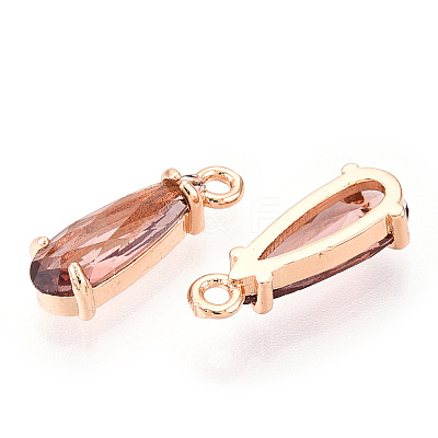 Faceted Glass Pendants GLAA-T010-004G-1