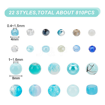 Mixed Styles Glass Beads DIY-HY0001-83B-1
