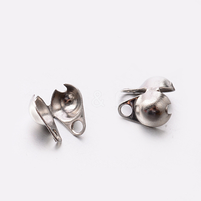 Tarnish Resistant 201 Stainless Steel Bead Tips X-STAS-E077-17-1