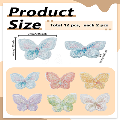 12Pcs 6 Colors Polyester Lace Embroidery Costume Accessories DIY-LP0003-58-1